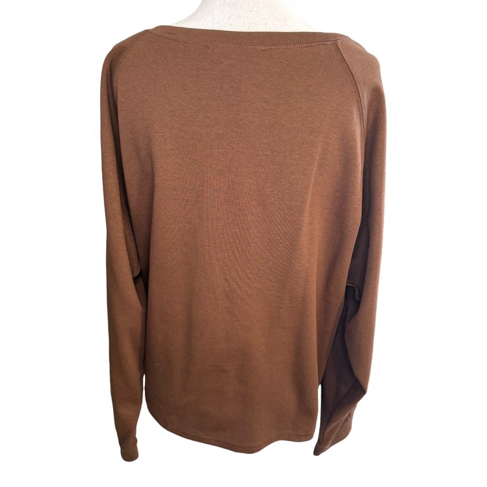 Listicle Brown V Neck Long‎ Sleeve Sweater Top Women's Size Large NWT - Picture 3 of 8